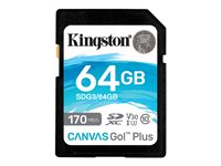 Kingston Canvas Go! Plus - tarjeta de memoria flash - 64 GB - SDXC UHS-I