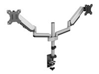 V7 DM1DTA-1E - kit de montaje - brazo ajustable - para 2 pantallas LCD - plata