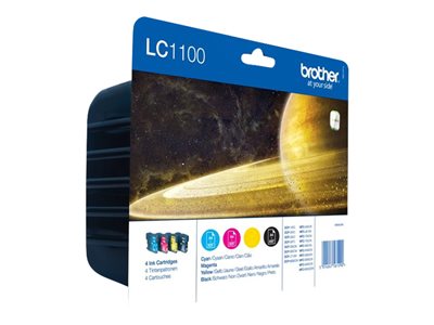  BROTHER  LC1100 - paquete de 4 - negro, amarillo, cián, magenta - original - cartucho de tintaLC1100VALBP