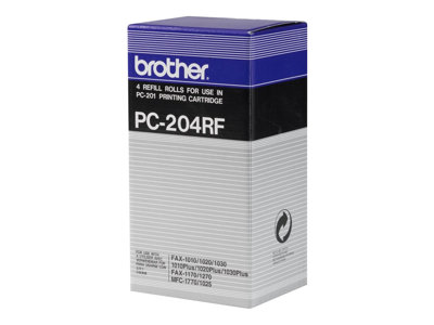  BROTHER  - paquete de 4 - negro - recarga de cinta de impresión (transferencia térmica)PC204RF