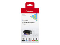 Canon CLI Value Pack 8 Multipack - negro, cián, magenta, rojo, verde - original - depósito de tinta