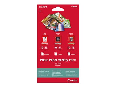  CANON  Variety Pack VP-101 - kit de papel fotográfico - 15 hoja(s) - 100 x 150 mm0775B078