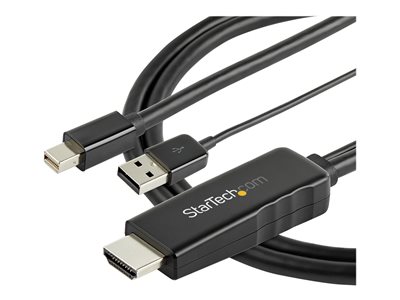  STARTECH.COM  6ft (2m) HDMI to Mini DisplayPort Cable 4K 30Hz, Active HDMI to mDP Adapter Converter Cable with Audio, USB Powered, Mac & Windows, HDMI Male to mDP Male Video Adapter Cable - HDMI to mDP Converter (HD2MDPMM2M) - cable de audio / vídeo - DisplayPort / HDMI - 2 mHD2MDPMM2M