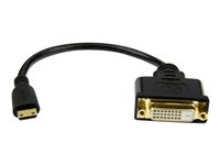 StarTech.com 8 in Mini HDMI to DVI Cable Adapter, DVI-D to HDMI (1920x1200p), 19 Pin HDMI Mini (C) Male to DVI-D Female, Digital Monitor Adapter Cable M/F, 3.9 Gbps Bandwidth, Black - Mini HDMI to DVI Adapter - adaptador de vídeo - HDMI/DVI - 20.32 cm
