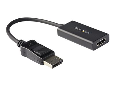  STARTECH.COM  Adaptador DisplayPort a HDMI con HDR - 4K 60Hz - Negro - Conversor DP a HDMI - adaptador de vídeo - DisplayPort / HDMI - 25.16 cmDP2HD4K60H