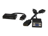 StarTech.com Adaptador DP de Audio/Vídeo para Viajes - Conversor DisplayPort a HDMI o VGA compatible con Thunderbolt - 1920x1200 - vídeo conversor - negro
