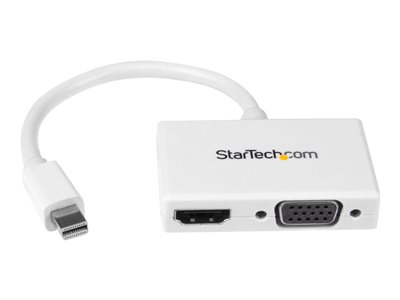  STARTECH.COM  Adaptador Mini DP de Audio/Vídeo para Viajes - Conversor Mini DisplayPort a HDMI VGA compatible Thunderbolt - 1080p - vídeo conversor - blancoMDP2HDVGAW