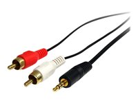 StarTech.com Cable Adaptador de Mini-Jack a RCA 91cm - Jack 3,5mm Macho - 2xRCA Macho - Negro - cable de audio - 92 cm