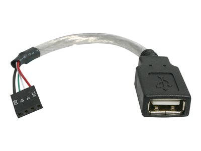  STARTECH.COM  Cable de 15cm Adaptador Extensor USB 2.0 a IDC 4 pines - Conector a Placa Base - IDC 4 Pines Hembra - USB A Hembra - cable USB - USB a conector USB 2.0 de 4 pines - 15 cmUSBMBADAPT