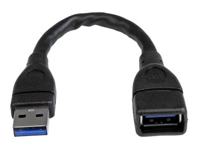 STARTECH.COM  Cable de 15cm Extensor USB 3.0 Macho a Hembra - Alargador USB 3.0 SuperSpeed Negro - cable alargador USB - USB Tipo A a USB Tipo A - 15.2 cmUSB3EXT6INBK