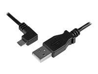 StarTech.com Cable de 1m Micro USB con conector acodado a la izquierda - Cable de Carga y Sincronización - cable USB - Micro-USB tipo B a USB - 1 m