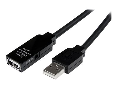  STARTECH.COM  Cable de 25m USB 2.0 Hi Speed de Extensión Activo Macho a Hembra - Alargador Extensor Amplificado - Negro - cable alargador USB - USB a USB - 25 mUSB2AAEXT25M