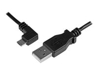 StarTech.com Cable de 2m Micro USB con conector acodado a la izquierda - Cable de Carga y Sincronización - cable USB - Micro-USB tipo B a USB - 2 m