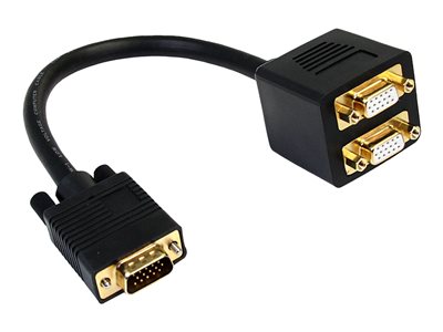  STARTECH.COM  Cable de 30cm Duplicador Divisor de Vídeo VGA de 2 Puertos Salidas  - Multiplicador Bifurcador Splitter - 2x Hembra HD15 - separador VGA - 30 cmVGASPL1VV