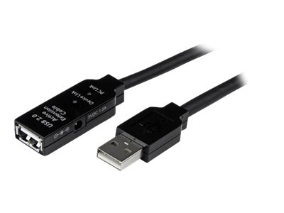  STARTECH.COM  Cable de Extensión Alargador de 35m USB 2.0 Alta Velocidad Activo Amplificado - Macho a Hembra USB A - Negro - cable alargador USB - USB a USB - 35 mUSB2AAEXT35M