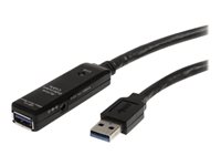 StarTech.com Cable Extensor Alargador USB 3.0 SuperSpeed Activo de 10m - USB A Macho a Hembra - Negro - cable alargador USB - USB Tipo A a USB Tipo A - 10 m
