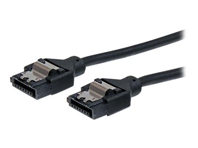  STARTECH.COM  Cable SATA Serial ATA 15cm Cable Redondo con Cierre de Seguridad  Bloqueo con Pestillo - Extensor Latching - Negro - Cable SATA - 15.2 cmLSATARND6