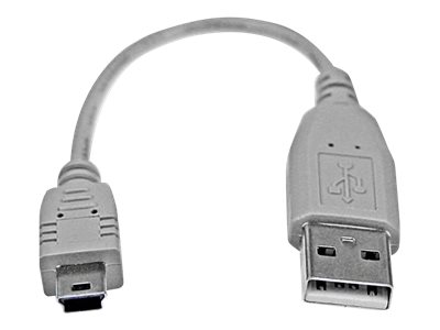  STARTECH.COM  Cable USB de 15cm para Cámara - 1x USB A Macho - 1x Mini USB B Macho - Adaptador Gris - cable USB - USB a mini USB tipo B - 15 cmUSB2HABM6IN
