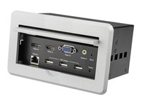 StarTech.com Caja de Conectividad de Audio y Vídeo para Mesas de Conferencia - con Entradas HDMI / VGA / DisplayPort - con Salida HDMI - 4K - placa de montaje