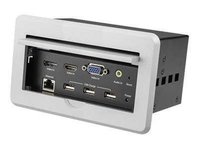  STARTECH.COM  Caja de Conectividad de Audio y Vídeo para Mesas de Conferencia - con Entradas HDMI / VGA / DisplayPort - con Salida HDMI - 4K - placa de montajeBOX4HDECP2