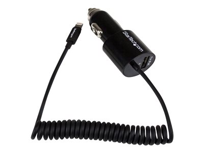  STARTECH.COM  Cargador de Coche con Cable Lightning de Apple y Puerto USB 2.0 de Carga - Alto Poder 21 Watt / 4,2A adaptador de corriente para el coche - USB, Lightning - 21 vatiosUSBLT2PCARB
