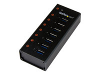 StarTech.com Concentrador USB 3.0 de 7 Puertos con Caja de Metal - Hub de Sobremesa o Montaje en Pared - hub - 7 puertos