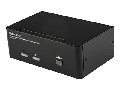  STARTECH.COM  Conmutador Switch KVM - 2 puertos USB 2.0 - Audio Vídeo DisplayPort 2 Monitores - conmutador KVM / audio - 2 puertosSV231DPDDUA