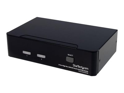  STARTECH.COM  Conmutador Switch KVM - 2 puertos - USB 2.0 - Audio Vídeo DVI de Doble Enlace Dual Link - conmutador KVM / audio / USB - 2 puertosSV231DVIUAHR