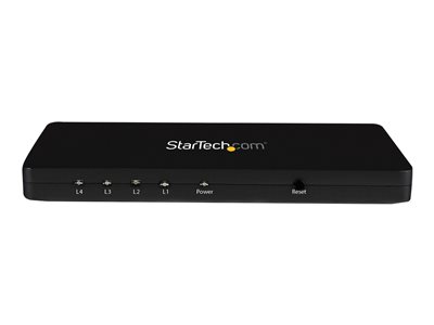  STARTECH.COM  Divisor HDMI de 4 Puertos de Vídeo 4K - Splitter Multiplicador 1x4 HDMI de Aluminio Sólido - 4K @ 30 Hz - interruptor de vídeo/audio - 4 puertosST124HD4K