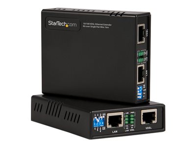  STARTECH.COM  Juego Kit Extensor de Ethernet 10/100 VDSL2  a través de Cable de Par Único - 1km - módem de corto alcance - 10Mb LAN, 100Mb LAN, Ethernet over VDSL110VDSLEXTEU