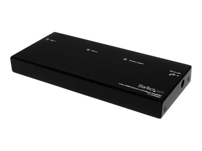  STARTECH.COM  Multiplicador HDMI de 2 puertos y amplificador de señal - Splitter - 3x HDMI hembra - 3x Mini-Jack hembra - 1920x1200 1080p - separador de vídeo/audio - 2 puertosST122HDMI2