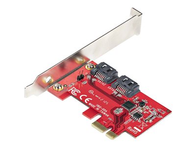  STARTECH.COM  SATA PCIe Card, 2 Port PCIe SATA Expansion card, 6Gbps SATA Card, Full/Low Profile, PCI Express to SATA Adapter, ASM1061 Non-Raid SATA Controller Card - PCIe to SATA Converter (2P6G-PCIE-SATA-CARD) - controlador de almacenamiento - SATA 6Gb/s - PCIe 2.0 x12P6G-PCIE-SATA-CARD