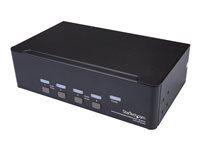 StarTech.com Switch Conmutador KVM de 4 Puertos Dobles DisplayPort de 4K 60Hz - KVM de 4 Puertos Duales DP - conmutador KVM / audio / USB - 4 puertos - montaje en rack