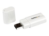 StarTech.com Tarjeta de Sonido Estéreo USB Externa Adaptador Conversor - 1x USB A Macho - 2x Mini-Jack Hembra - Blanco - tarjeta de sonido