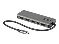 StarTech.com USB C Multiport Adapter, USB-C to HDMI or Mini DisplayPort 4K 60Hz, 100W Power Delivery Pass-Through, 4-Port 10Gbps USB Hub, USB Type-C Mini Dock, 12