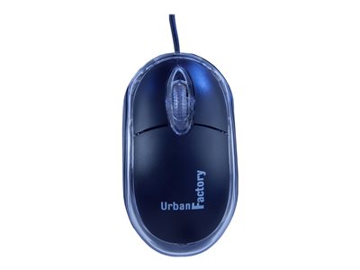 URBAN FACTORY  Cristal Mouse Optical USB 2.0, 800dpi, Internal Light, Black - ratón - USB - negro, transparenteBDM02UF