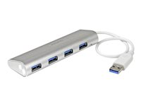 Startech.com Hub Ladrón USB 3.0 de 4 Puertos - Hub Concentrador USB-A - Alimentado por el Bus - 5Gbps - Hub USB Portátil - Carcasa Resistente ST43004UA