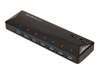 Startech.com Concentrador USB 3.0 de 7 Puertos - 5Gbps - Ladrón con Puertos de Carga y Sincronización - Hub con 2 Puertos de 2,4A ST93007U2C