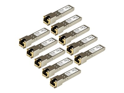 Paquete de 10 Módulos Transceptores SFP Compatibles con HPE J8177C - 1000BASE-T - SFP a RJ45 Cat6 / Cat5e - SFP Ethernet Gigabit de 1GbE - RJ45 - 100m - HPE 1810/1820/2530 J8177C10PKST