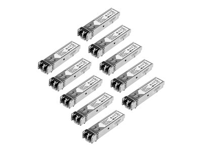 Startech.com Paquete de 10 Módulos SFP Compatibles con HPE J4858C - 1000BASE-SX - Fibra Multimodo MMF de 1 GbE - SFP Ethernet Gigabit 1Gb - LC - 550m - 850nm - HPE 1400, 1700, 1820 DDM J4858C10PKST