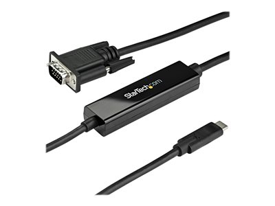 Startech.com Cable de 1m USB C a VGA - Cable Adaptador Activo de Vídeo USB Tipo C a VGA 1920x1200/1080p - Compatible con Thunderbolt 3 - Portátil a Monitor VGA - Modo Alt DP HBR2 Negro CDP2VGAMM1MB