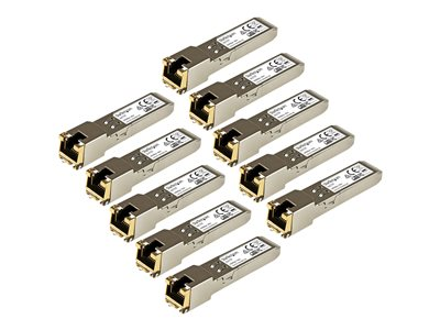 Paquete de 10 Módulos SFP Compatibles con Cisco GLC-T - 1000BASE-T - SFP a RJ45 Cat6 / Cat5e - SFP Ethernet Gigabit de 1Gb - RJ45 - 100m - Cisco Firepower, ASR920, IE2000 GLCT10PKST