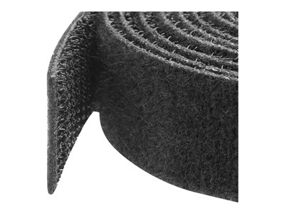 Startech.com Bobina de 7,6m de Gancho y Bucle - Tiras Reutilizables de Gancho y Bucle - Cinta Sujetacables - Envolturas Ajustables de Tela para Gestión de Cableado - Negro HKLP25