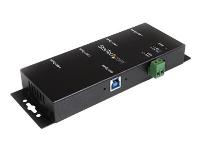 Startech.com Hub Concentrador USB 3.0 de 4 Puertos - 5Gbps - Ladrón USB-A Industrial de Metal - de Montaje en Carril DIN, Pared o Escritorio - Hub de Expansión TAA ST4300USBM