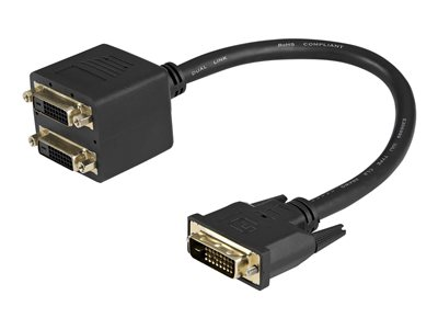 Cable Duplicador Divisor de Vídeo DVI-D de 2 Puertos Salidas Compacto - Bifurcador DVISPL1DD