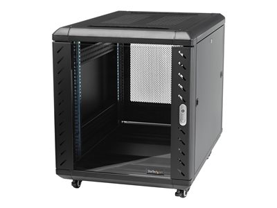 Armario Rack para Servidores 12U 19" 4 Columnas - Rack de Servidores con Cerradura y Seguro - Rack con Ruedas y Carriles de Montaje Ajustables para Equipo de Red RK1236BKF