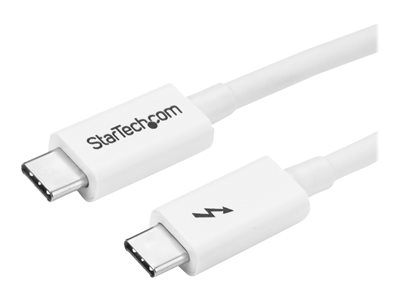 Startech.com Cable Thunderbolt 3 Pasivo de 1m - 20Gbps - PD 100W - Vídeo 4K - Cable Thunderbolt - Certificado Thunderbolt - Compatible con USB4 / Modo Alt DP - Thunderbolt 4 - USB 3.2 - USB-C - Blanco TBLT3MM1MW