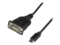 Adaptador Conversor USB Tipo C a Serie DB9 RS232 con Retención de Puertos COM - Cable Convertidor de 40cm USBC a Serie - para PLCs, Escáners, Impresoras - para Windows Mac y Linux ICUSB232PROC