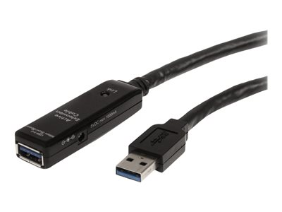 Startech.com Cable Extensor Alargador USB 3.0 SuperSpeed Activo de 5m - USB A Macho a Hembra - Negro USB3AAEXT5M
