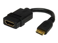 Startech.com Adaptador de 12,5cm Mini HDMI a HDMI - HDMI de Alta Velocidad 4K - Convertidor 4K 30Hz Ultra HD - HDMI 1.4 - Conectores Chapados en Oro - Mini HDMI UHD 4K - Negro HDACFM5IN